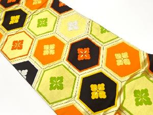 亀甲に花菱模様織出し袋帯